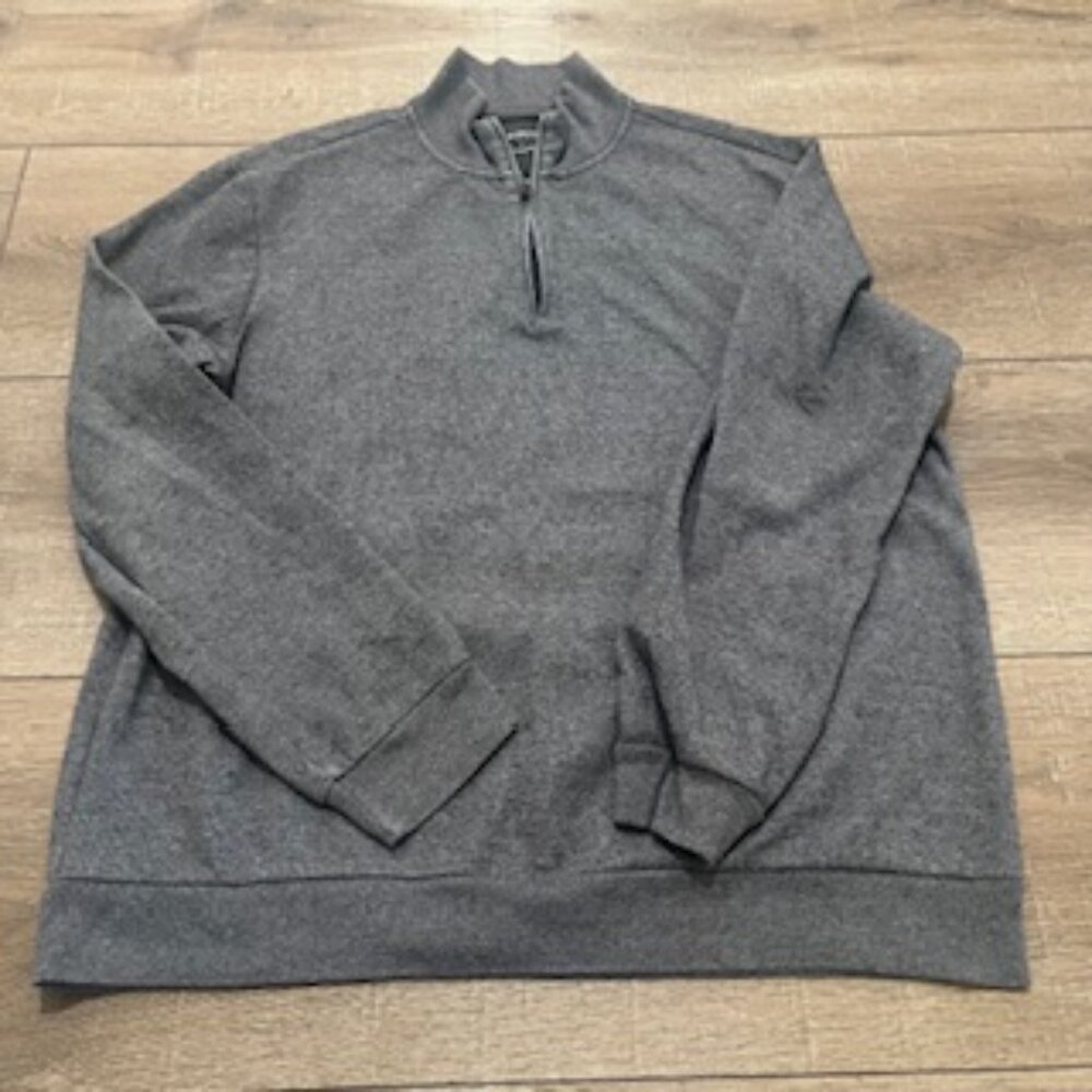 Alfani Men's Quarter Zip Pullover Sweater Size Large Gray Knit lightweight layer - Picture 8 of 13